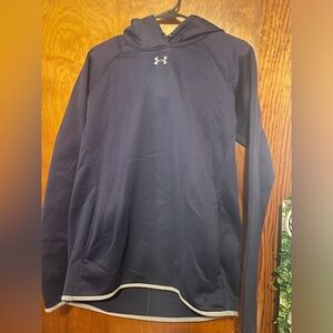 Navy blue under amor hoodie with stings and pockets